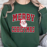 Retro Santa Graphic Sweatshirt, Merry Christmas Santa Sweatshirt, Vintage Holiday Crewneck, Distressed Christmas Pullover Sweatshirt