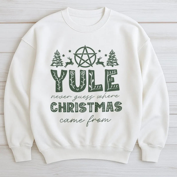 Pagan Christmas History Crewneck, Yule Winter Solstice Sweatshirt, Witchy Solstice Season Pullover, Occult Holiday Magic Swea