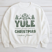 Pagan Christmas History Crewneck, Yule Winter Solstice Sweatshirt, Witchy Solstice Season Pullover, Occult Holiday Magic Sweater