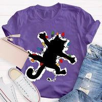 Adorable Holiday Kitty Graphic Tee, Cat Christmas Lights Shirt, Festive Winter Cat T-Shirt, Merry Catmas Animal Lover Shirt, Xmas Holiday Present