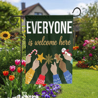 Inclusive Holiday Yard Flag, Everyone Is Welcome Christmas Garden Flag, Diversity Welcome Garden Flag, Winter Lawn Flag, Kindness Yard Present