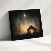 Star of Bethlehem Canvas Print, Nativity Scene Canvas Wall Art, Religious Christmas Manger Wall Decor, Christian Holiday Home Decor Present