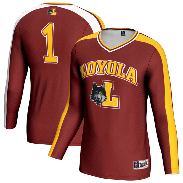 Loyola Chicago Ramblers #1 Lightweight Volleyball Fashion Jersey - Maroon
