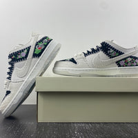 Low Top Sneakers, Black White Colorway, Embroidered Detail, Lace Up Design, Casual Gift for Sneaker Fans