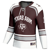 #12 Texas A&M Aggies Hockey Fashion Jersey – Maroon