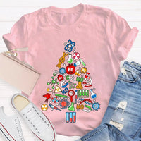 Scientific Instruments Holiday Tree Shirt, Science Teacher Christmas T-Shirt, STEM Chemistry Graphic Tee, Xmas Teacher Present