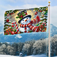 Double Sided Winter Holiday Garden Flag, Snowman Christmas House Flag, Adorable Festive Snowman Yard Flag, Seasonal Outdoor Decor