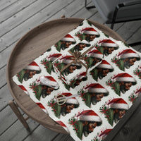 African American Santa Gift Wrap, Black Santa Wrapping Paper, Festive Holly Christmas Wrapping Paper, Holiday Gift Wrapping Paper, Xmas Wrap