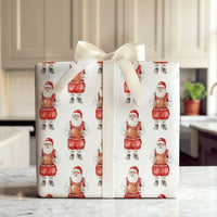 Sports Christmas Gift Wrap, Basketball Jersey Santa Wrapping Paper, Humorous Santa Basketball Holiday Wrapping Paper, Xmas Gift Wrapping Paper