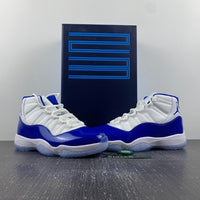 Sneakers, White Blue Colorway, Leather Footwear, Lace Up Design, Casual Gift for Sneaker Fans