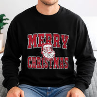 Distressed Retro Santa Claus Sweater, Merry Christmas Santa Sweatshirt, Vintage Holiday Crewneck, Christmas Party Pullover