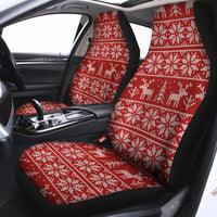 Nordic Reindeer Knit Car Seat Covers, Christmas Car Seat Covers, Holiday Festive Seat Protectors, Polar Fleece Winter Auto Decor Present