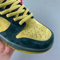 Low Top Sneakers, Army Green Yellow Colorway, Lace Up Design, Casual Gift for Sneaker Fans