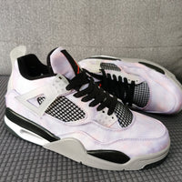 Basketball Shoes, White Black Colorway, Tie Dye Pattern, Lace Up Design, Casual Gift for Shoe Lovers