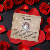 First Mothers Day Knot Necklace, Mummy from Bump Love Knot Necklace, CZ Crystal Love Knot Pendant, Mom to Be Jewelry, Christmas Keepsake