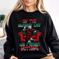 Christmas Slasher Horror Sweatshirt, Naughty List Horror Movie Sweatshirt, Retro Holiday Crewneck, Spooky Season Horror Fan Present Sweatshirt
