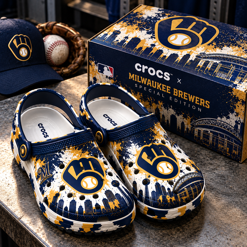 MIL Skyline Splatter - Ballpark Blue and Gold Clogs