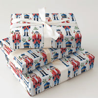 Watercolor Christmas Gift Wrap Roll, Nutcracker Wrapping Paper, Holiday Nutcracker Soldier Wrapping Paper, Festive Xmas Gift Wrapping Paper