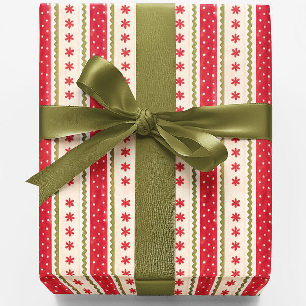 Holiday Peppermint Gift Wrap, Candy Cane Stripe Christmas Wrapping Paper, Festive Xmas Wrapping Paper, Holiday Present Packag