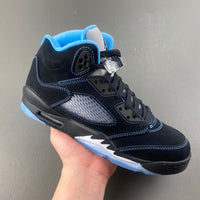 Retro Mid Top Sneakers, University Blue Black Colorway, Lace Up Design, Casual Gift for Sneaker Fans