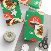 Retro Black Woman Claus Gift Wrap Roll, Sista Santa Wrapping Paper, African American Christmas Wrapping Paper, Festive Xmas Present Wrap