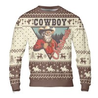 Western Santa Ugly Christmas Sweater, Cowboy Santa Sweatshirt, Retro Cowboy Christmas Sweatshirt, Country Holiday Pullover, Xmas Ranch Present