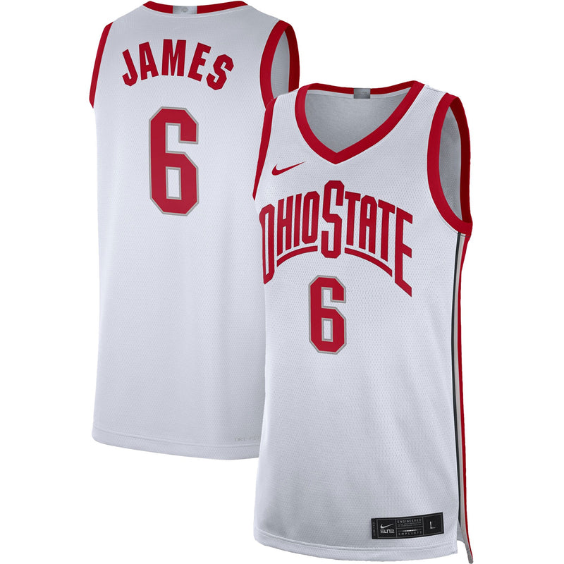 LeBron James White Ohio State Buckeyes Limited Basketball Jersey
