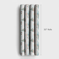 Winter City Christmas Gift Wrap, Horse Drawn Carriage Wrapping Paper, Watercolor Holiday Wrapping Paper, Vintage Festive Wrapping Paper