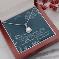 Cushion Cut Pendant, Eternal Hope Necklace for Wife, Cubic Zirconia Necklace, White Gold Stainless Steel Jewelry, Christmas Necklace Present