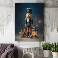 Nutcracker Soldier Wall Art, Vintage Christmas Nutcracker Canvas Print, Holiday Nutcracker Canvas Decor, Festive Xmas Wall Canvas
