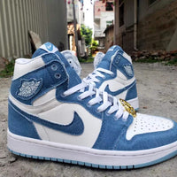 Low Top Sneakers, Blue White Colorway, Lace Up Design, Casual Gift for Sneaker Fans