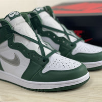 High Top Sneakers, White Green Colorway, Lace Up Design, Casual Gift for Sneaker Fans