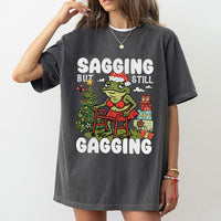 Humorous Frog Christmas Tee, Sagging but Still Gagging T-Shirt, Sarcastic Adult Humor Shirt, Adorable Holiday Frog Graphic Tee, Xmas Frog T-Shirt