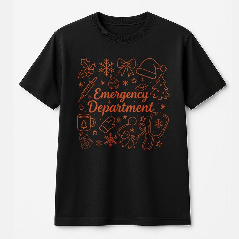 ER Nurse Christmas T-Shirt, Emergency Department Christmas Shirt, Stethoscope Holiday Graphic Tee, Festive Medical Christmas Shirt, ER Present