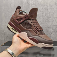 Mid Top Sneakers, Brown Colorway, Lace Up Design, Casual Gift for Sneaker Fans
