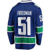 Vancouver Canucks Mark Friedman Blue Home Premier Breakaway Player Jersey