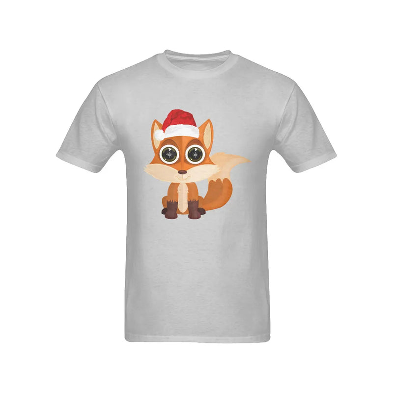 Santa Hat Fox Shirt, Christmas Fox T-Shirt, Adorable Holiday Winter Animal Graphic Tee, Festive Xmas Fox T-Shirt, Present for Men