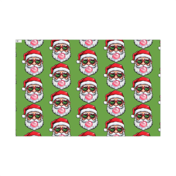 Heart Sunglasses Santa Gift Wrap, Cool Santa Gift Wrapping Paper, Humorous Christmas Wrapping Paper Roll, Festive Holiday Pre