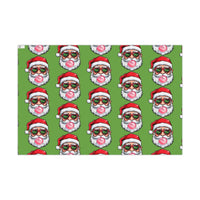 Heart Sunglasses Santa Gift Wrap, Cool Santa Gift Wrapping Paper, Humorous Christmas Wrapping Paper Roll, Festive Holiday Present Wrap