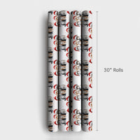 Adorable Cat Lover Christmas Gift Wrap, Watercolor Kittens in Santa Hats Wrapping Paper, Festive Holiday Wrapping Paper, Kitten Present Paper