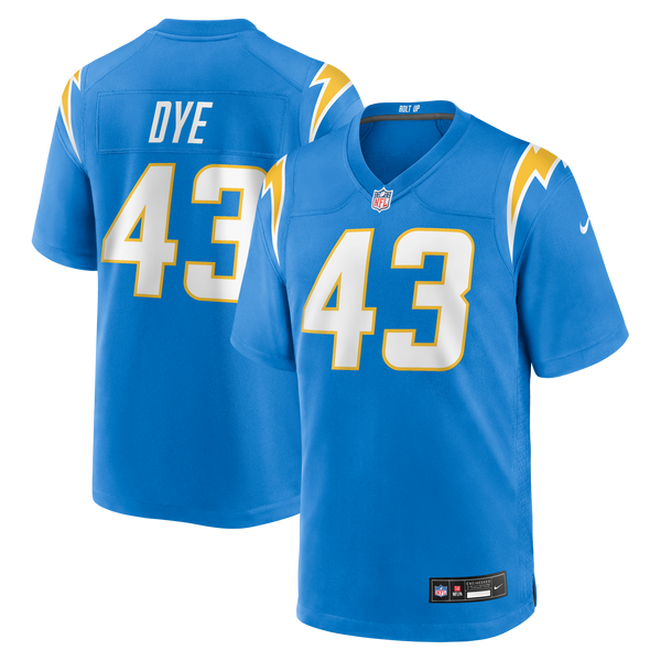 Los Angeles Chargers Troy Dye Powder Blue Game Jersey