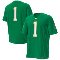 #1 Kelly Green Notre Dame Fighting Irish Irish Wear Green Football Twill Replica Jersey