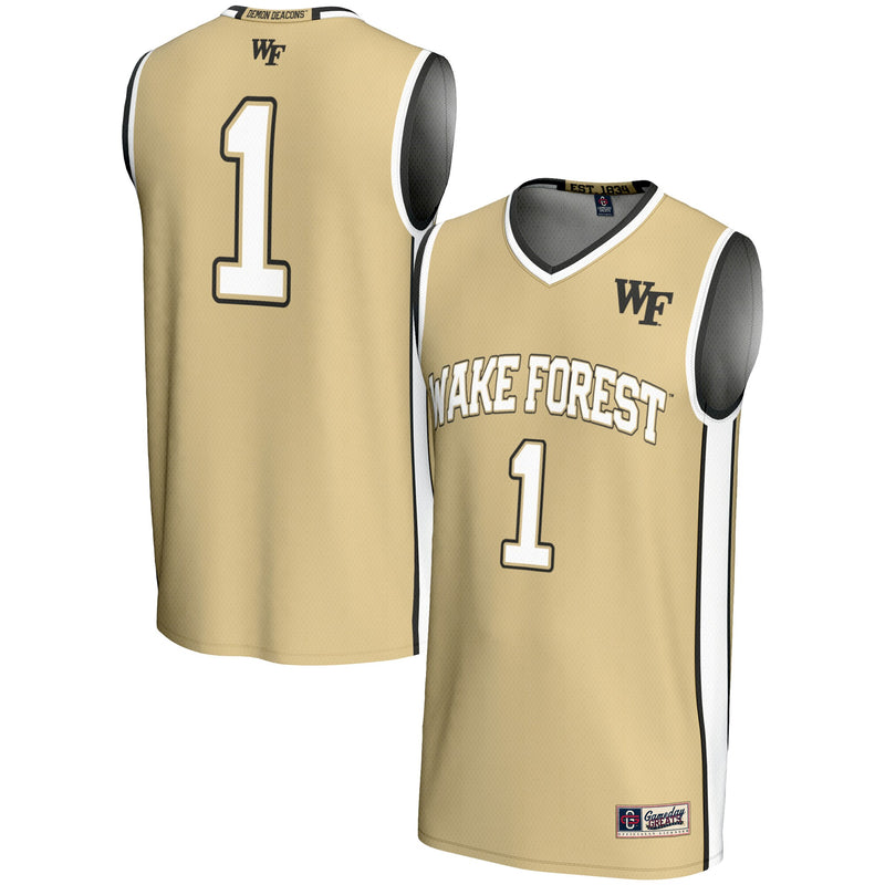 #1 Wake Forest Demon Deacons Lightweight Basketball Jersey - Gold