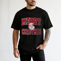 Vintage Distressed Santa Claus Tee, Merry Christmas Santa T-Shirt, Retro Holiday Graphic Shirt, Festive Xmas Family Season T-Shirt Present