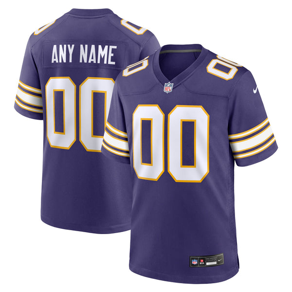 Minnesota Vikings Purple Classic Custom Game Jersey