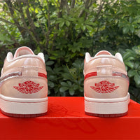 Low Top Sneakers, Pink Red Colorway, Valentine Design, Lace Up Design, Casual Gift for Sneaker Fans