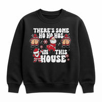 Humorous Santa Christmas Sweatshirt, There Is Some Ho Ho Hos in This House Sweatshirt, Naughty Xmas Party Crewneck, Retro Holiday Pullover