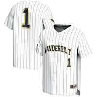 #1 Vanderbilt Commodores Lightweight Baseball Jersey - White