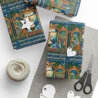 Stained Glass Christmas Gift Wrap, Nativity Scene Wrapping Paper, Holy Family Wrapping Paper, Religious Xmas Gift Wrap, Christian Present Paper