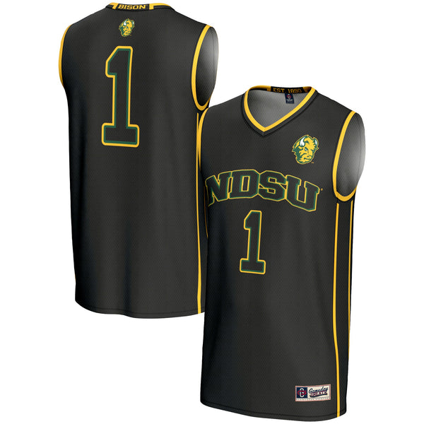 #1 NDSU Bison Lightweight Basketball Jersey - Black